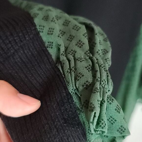 Cabi Emerald/Black Sweater Blouse Combo - Picture 5 of 6